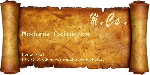 Moduna Csinszka névjegykártya